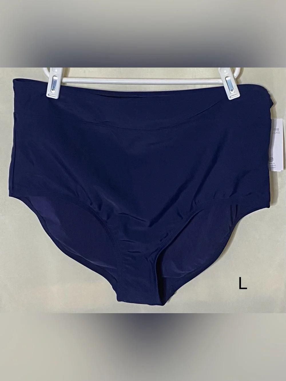 NWT Lands’ End Blk/Floral Top/ Blue Bottom Two Piece Bikini Swimwear/ Swimsuit